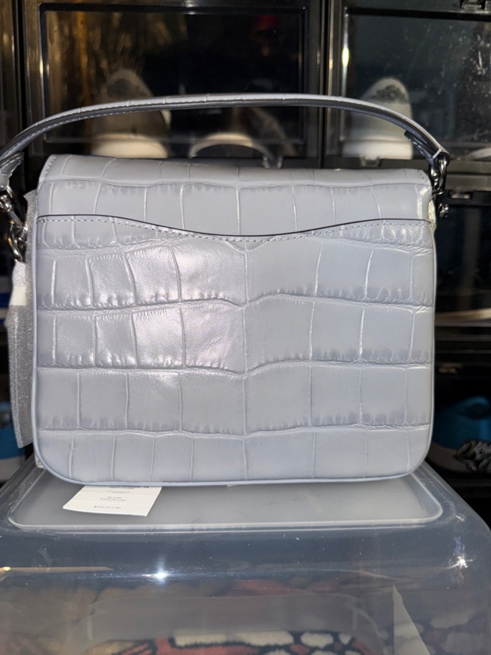 Coach Gray embossed croc leather cassie Crossbody 19 - Picture 4 of 11